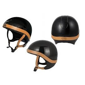 GPA Global Hybrid - Glossy Black shell, Tan Gold Harness